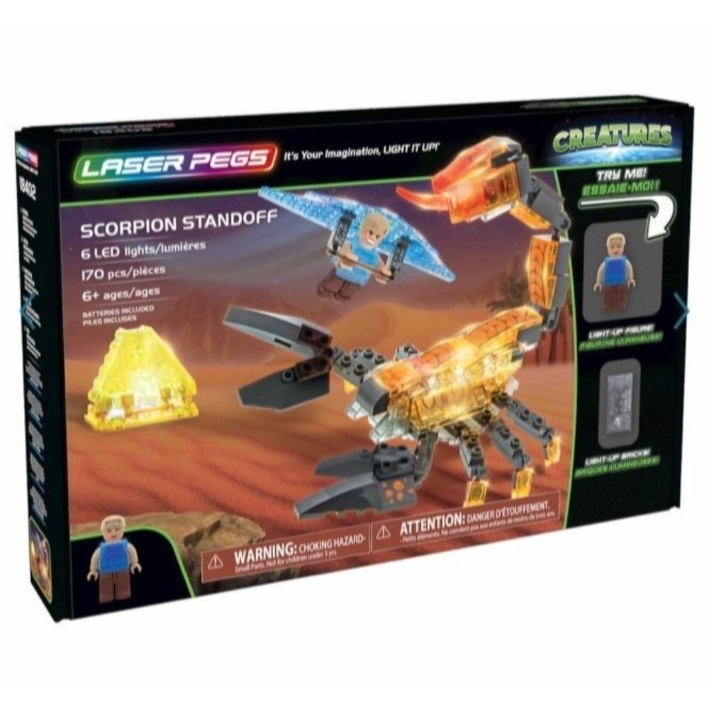 NEW Laser Pegs Creatures "Scorpion Standoff" Light-Up Building Blocks Kit 18402